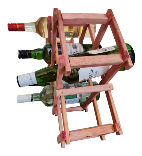 Cava Porta Botellas Vinos 10 Espacios Plegable De Madera