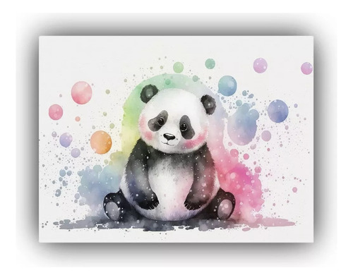 Canvas Bastidor Madera Hermoso Pandas Mural 75x50cm Animales