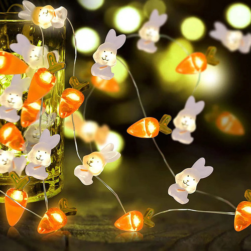 Luces Led Con Forma De Conejo De Pascua, 30 Luces, Batería D