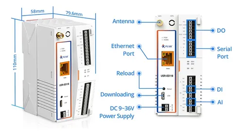 Plc-gateway Usr-eg118 Wan+wifi +1rs485/232+1di+2d0+1ai