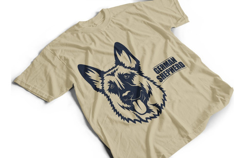 Camiseta Algodón Para Adulto Estampado Perro Pastor Alemán