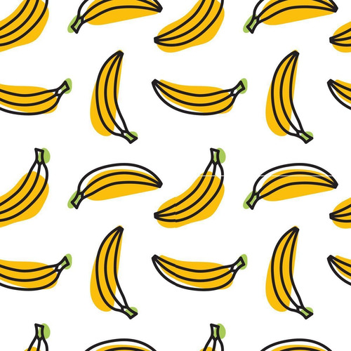 Imagem 2 de 6 de Papel De Parede Adesivo Banana Minimalista N05013 Rolo De 0,