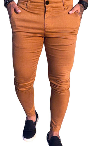 Calça Alfaiataria Caramelo Skinny Social Premium Masculina