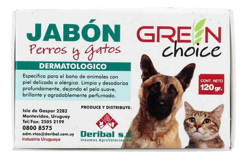 Jabón Hipoalergénico Green Choice Perros Y Gatos 120gr