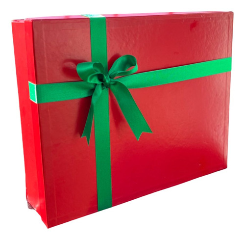 Caja De Lujo Para Regalo Navidad Con Moño  35x28x9 Cm