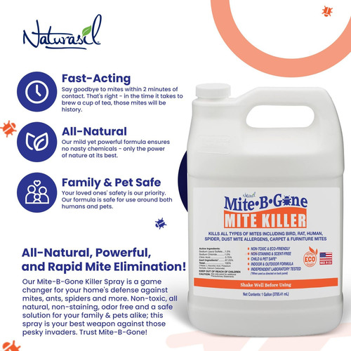 Mite-b-gone-spray De Tratamiento Para Matar Ácaros, Polvo, A