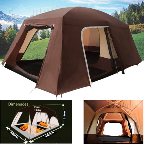 Barraca Camping Grande 12 Pessoas Titan Impermeável Guepardo