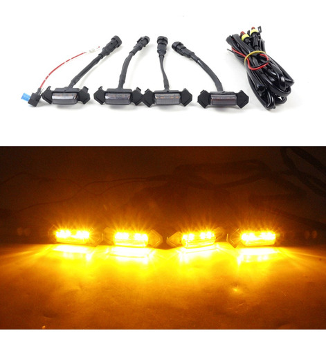 Kit De Luces De Parrilla Led Ámbar For Coche, Luces De Circ