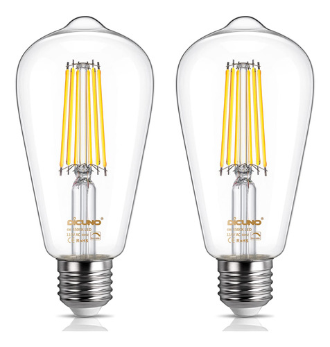 Dicuno Bombillas Led Edison Vintage, Equivalente A 60 W, Luz