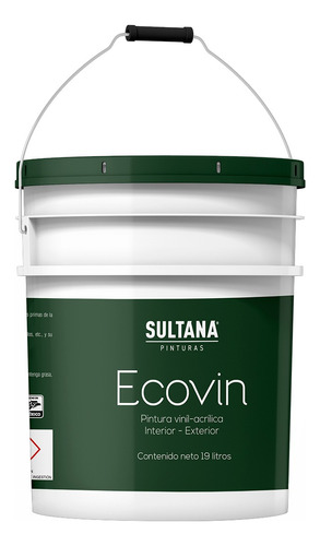 Pintura Vinilica Acrílica Ecovin 19 Lts Interior Y Exterior Color Rojo ladrillo