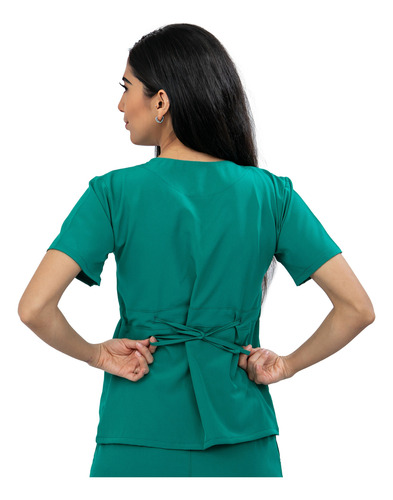 Scrub Mujer Jogger Antifluido Uniforme Médico Cómodo Kolorum Jade Liso G