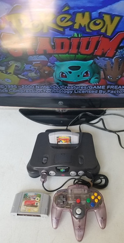 Nintendo 64 Standard Color  Negro Con Pokemon Y Cruising Usa