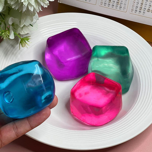 Cubos De Hielo Apretando Juguete Divertido Y Relajante Rosa
