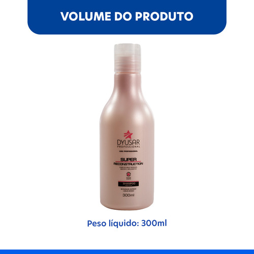Kit 4 Shampoo De Reconstrução Super Dyusar Cosméticos 300ml