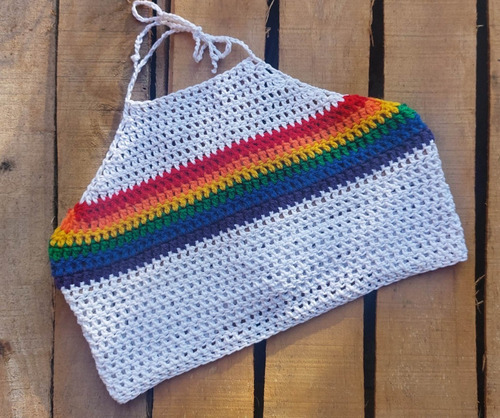 Top Crochet Arco Iris Pride Orgullo