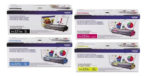 Tn 221bk Tn 225c Tn 225y Y Tn 225m Pack 4 Toner Rendimiento