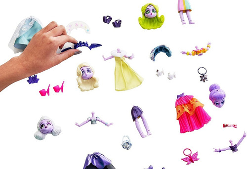 Muñeca Capsule Chix Con Accesorios, 5 Capsulas (15 Piezas)