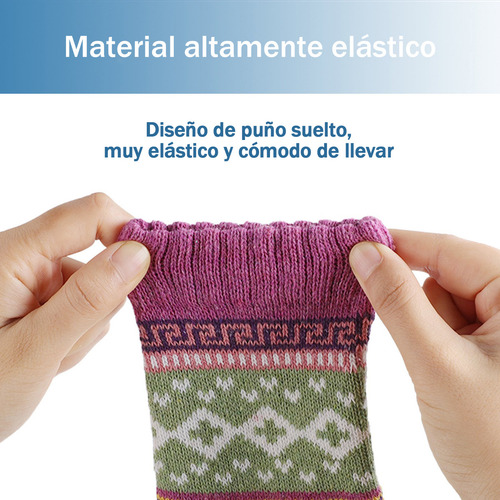 5 Pares Calcetines De Lana De Punto Para Invierno Calcetines