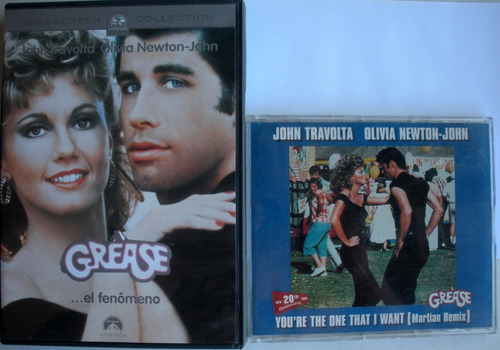 Dvd+cd Bso - Grease - Dvd Imp. España + Cd Maxi 4 Tracks Bso