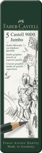 Imagen 2 de 8 de Lata Grafito Castell 9000 Jumbo X5 Faber-castell