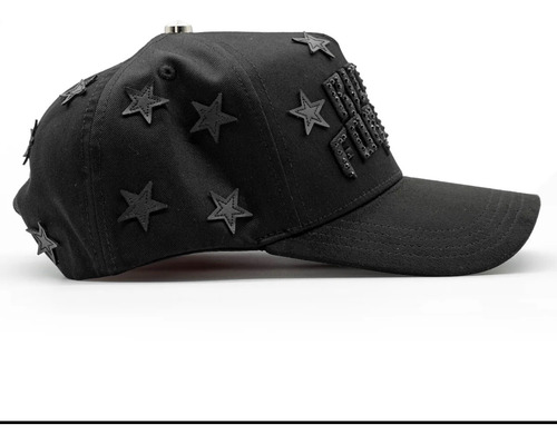 Gorra Barbas Hats Rich 4 Ever Estrellas Con Swarovski Negros Snapback