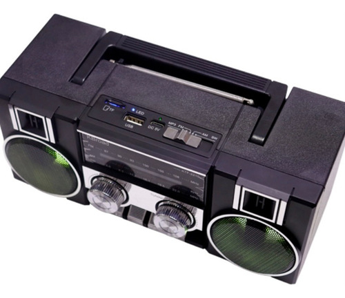 Radio Am/fm Bocina, Bluetooth Con Panel Solar Nuevo En Caja Negro