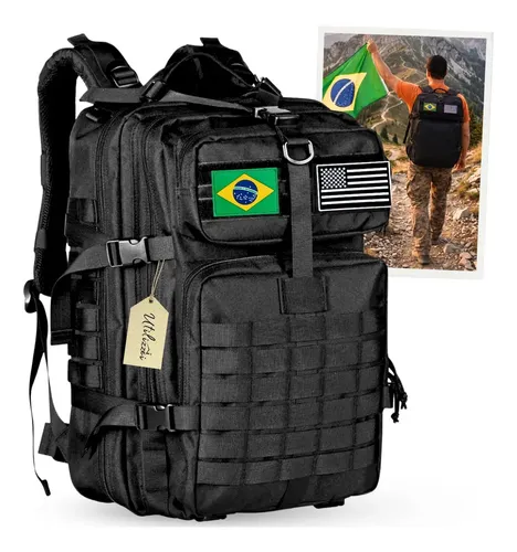 Mochila Tática Militar Impermeável Reforçada Bolsa Viagem Grande ...