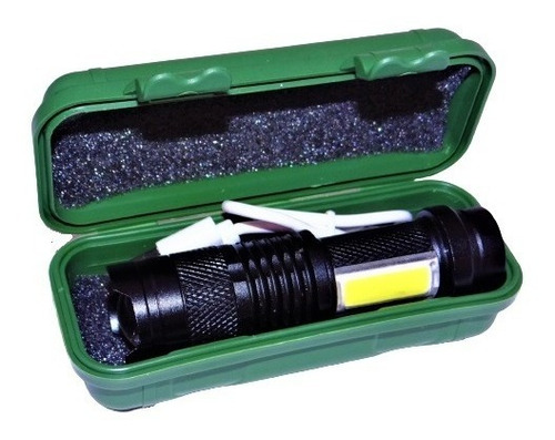 Mini Lanterna Tática Led 3em1 Usb Com Zoom Camping Bike