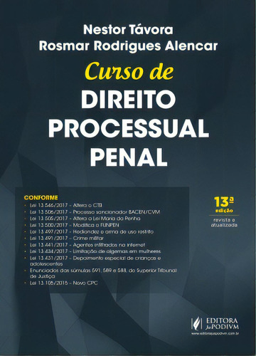 Curso De Direito Processual Penal, De Alencar Rodrigues. Editora Juspodivm Em Português