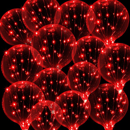 24 Paquetes De Globos Con Luz Led De 20 Pulgadas, Globo...