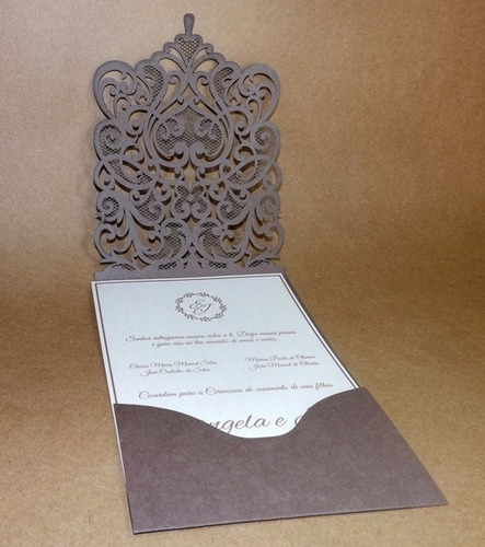 Imagem 4 de 4 de Convite De Casamento Recorte À Laser