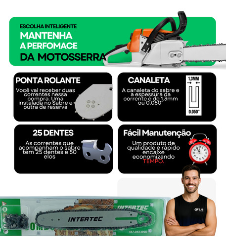 Sabre Motosserra E 2 Correntes St Ms 170 180 14 Polegadas