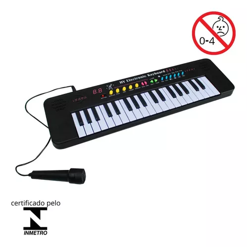 Teclado Piano Com Microfone Infantil