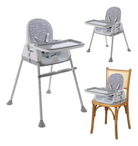 Cadeira de Alimentação Bebê Portátil Zest Maxi Baby - Cinza