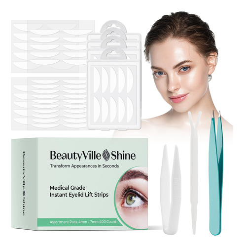 Beautyville Shine - Tiras Elevadoras De Parpados Para Ojos C