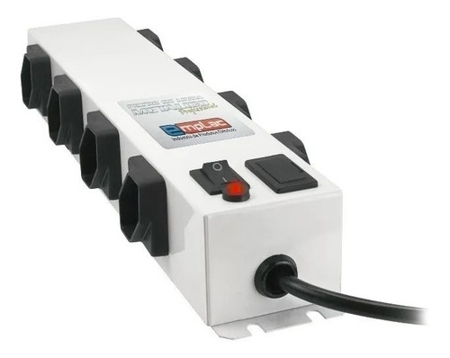 Imagem 2 de 5 de Filtro De Linha Emplac Metálico Profissional 8 Tomadas