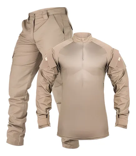 comprar Calça Cargo Tática 6 Bolsos + Combat Shirt Caqui Fardamento