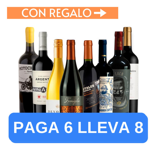 Oferta De Vino Premium En Combo (8 Botellas)b. Quirino 