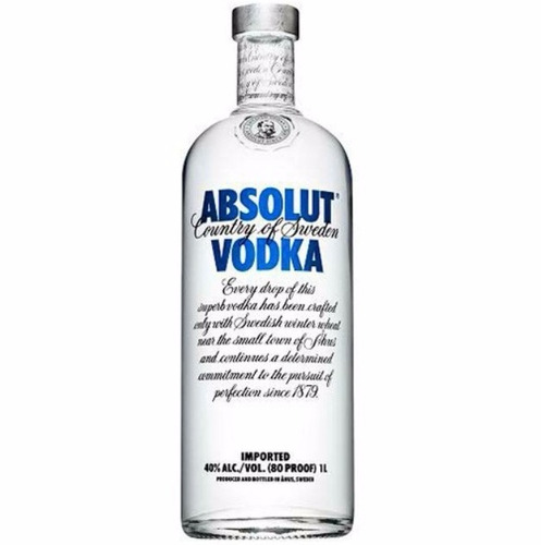 Absolut  Vodka Tradicional 1l - Importada - Original.