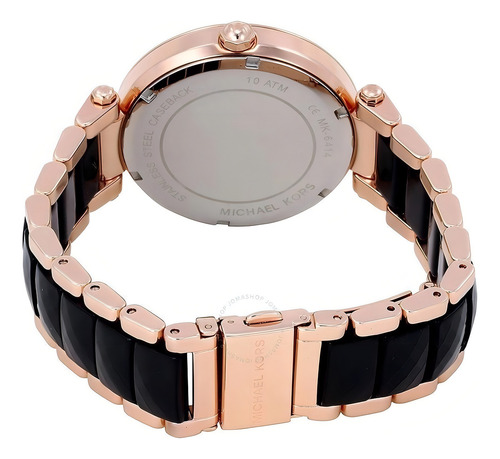 Relógio Michael Kors Mk6414 Parker Black Rose Original Cor Do Fundo Preto