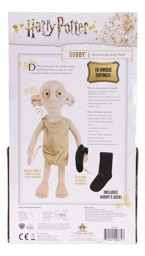 Peluche Interactivo Electrónico Plush Dobby Harry Potter Marrón