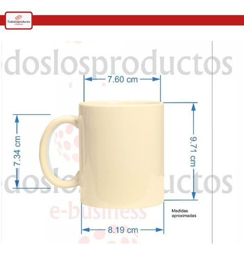 Taza Para Sublimación Tlp 11oz Sublimar Color Beige De 12pzs