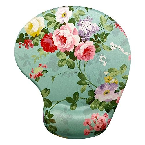 Memory Foam Mousepad Con Soporte Para La Muñeca, Floral Gorg