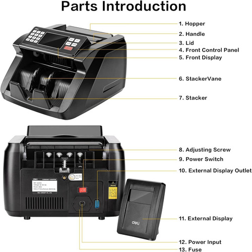 Deli Money Counter, Bill Counting Machine With Uv/mg/ir Coun