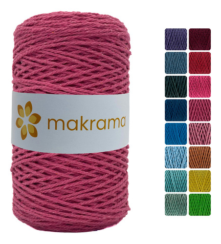 Cuerda Cordón De Algodón Para Macramé 2mm 500g Colores Color Rosa Fucsia