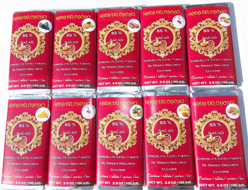 Imagen 4 de 4 de 1 Kg * Pack X10 Chocolate 85% Cacao Stevia Diet Frutos Secos