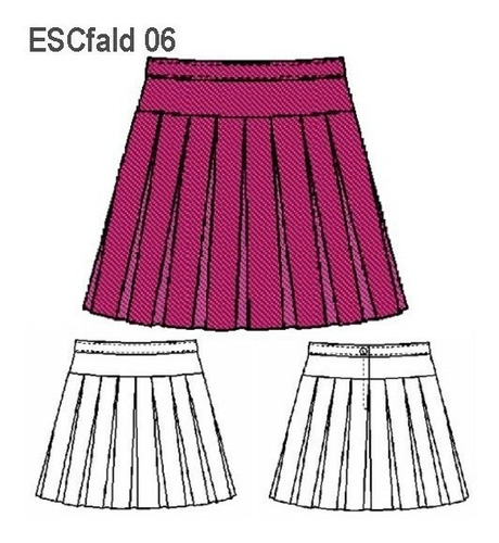 ( Moldes De Ropa)   Pollera Tablas Colegial  0906