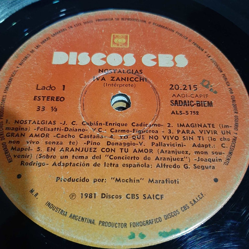 Sin Tapa Disco Iva Zanicchi Nostalgias Si0