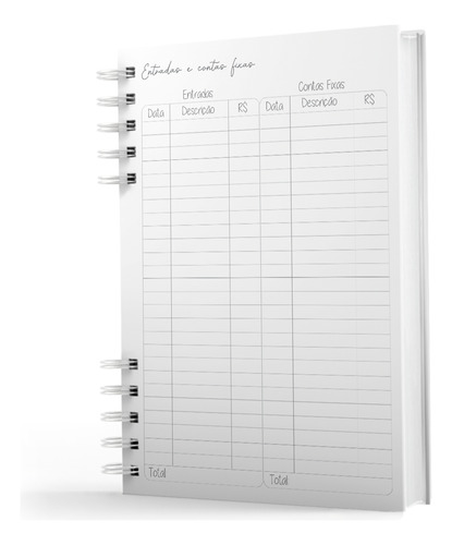 Caderno De Controle Financeiro - Capa Dura - Floral Azul