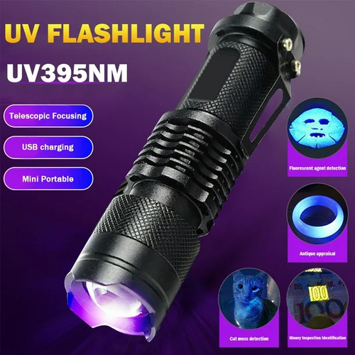 Lámpara Led Uv Ultravioleta 395nm Linterna Táctica Billetes